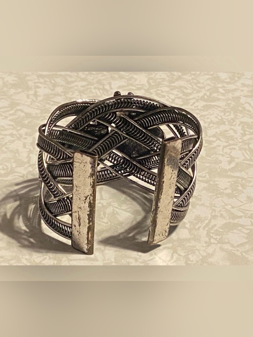 Dragonfly Faux Turquoise Silver Tone Cuff Bracelet #7295 💎 - Picture 6 of 7